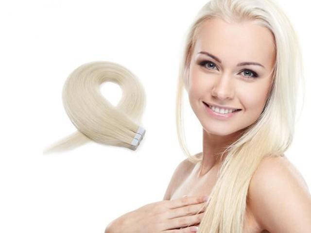 YAOARA 20pcs 50g Straight Tape In Hair Extensions #60 Platium Blonde YAOARA 20pcs 50g Straight Tape In Hair Extensions #60 Platium Blonde